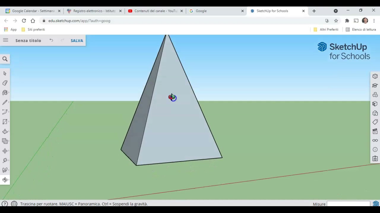 Piramide a base quadrata con SketchUp