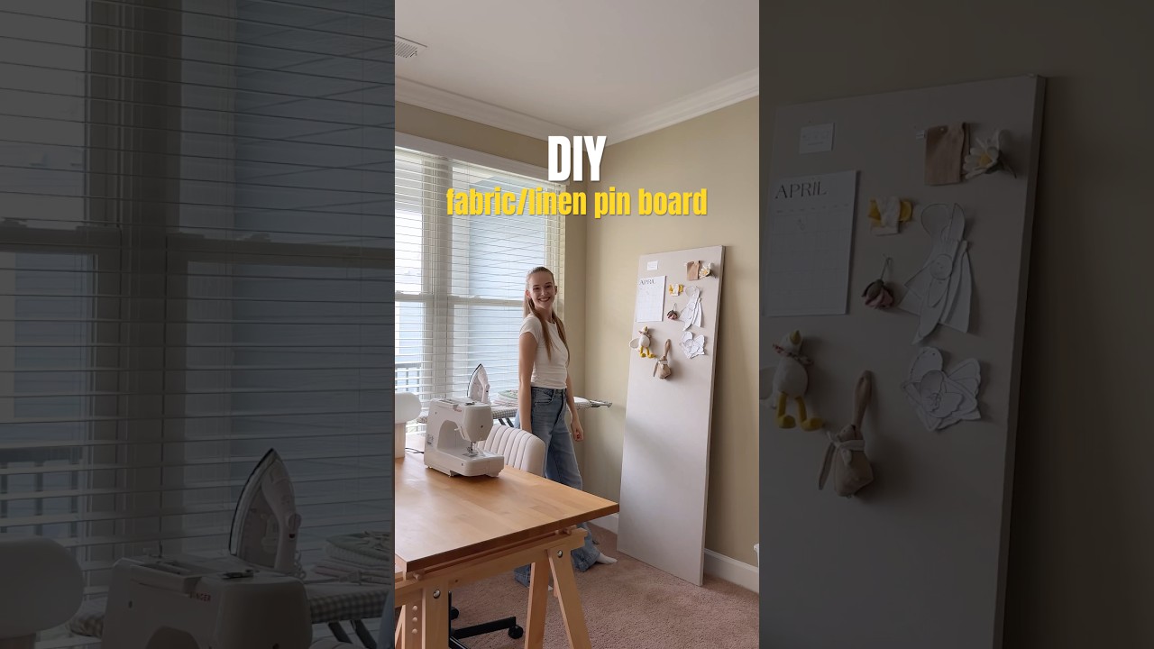 DIY linen pin board to organize your craft space 