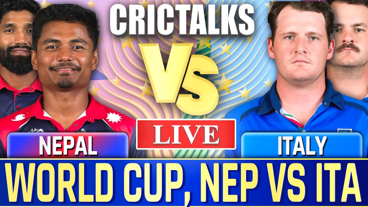 🔴 Live: NEP v ITA, World Cup, Cricket Live Match Today Scores & Commentary, Last 8 Overs