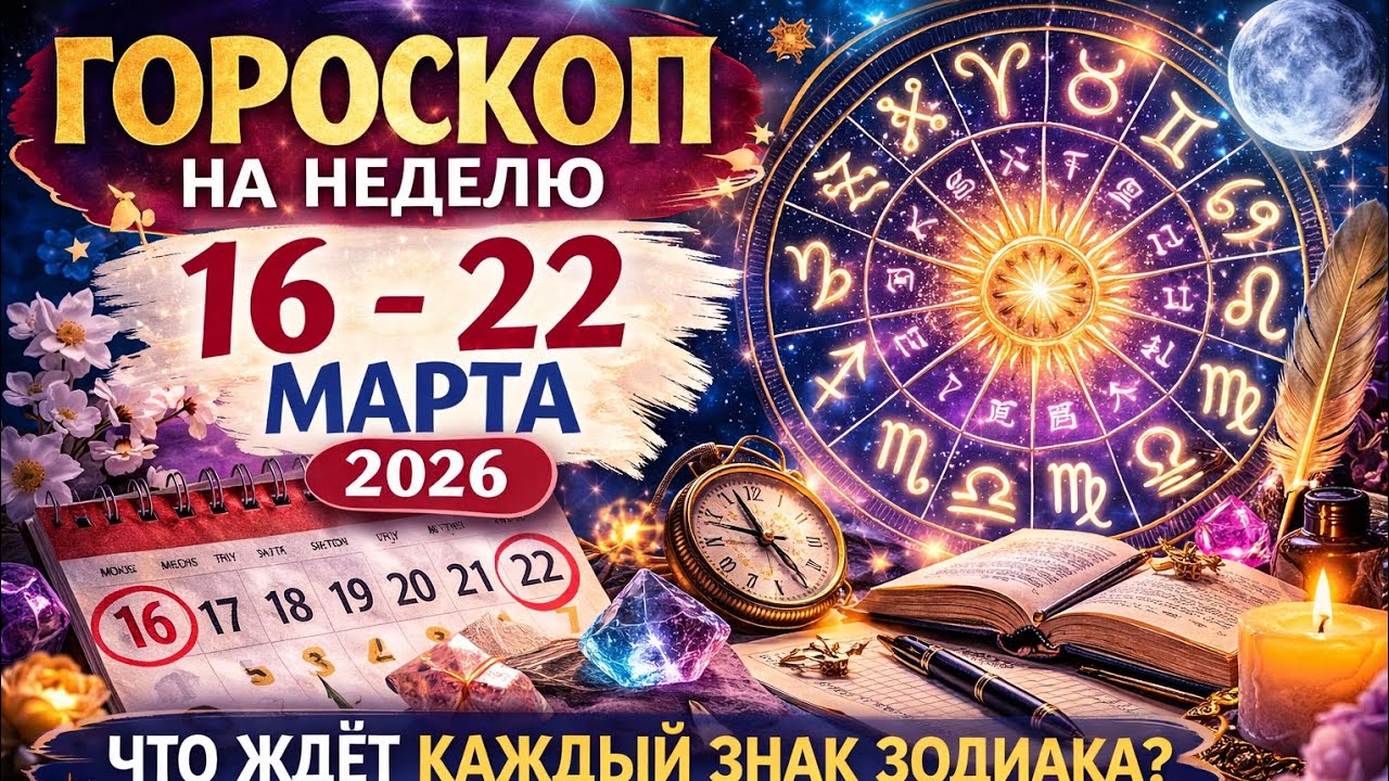 🔮 Гороскоп на неделю 16&ndash;22 марта 2026. Кому повезёт, а кому стоит быть осторожнее?