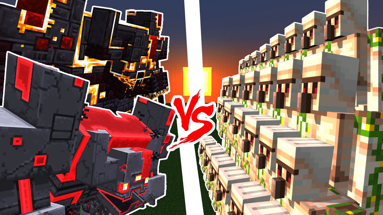 NETHERITE & REDSTONE MONSTROSITY vs 1000 IRON GOLEMS! - Minecraft Mobs Battle