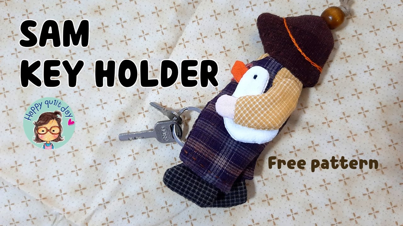 How to make Sam Key holder free pattern. DIY hand sewing