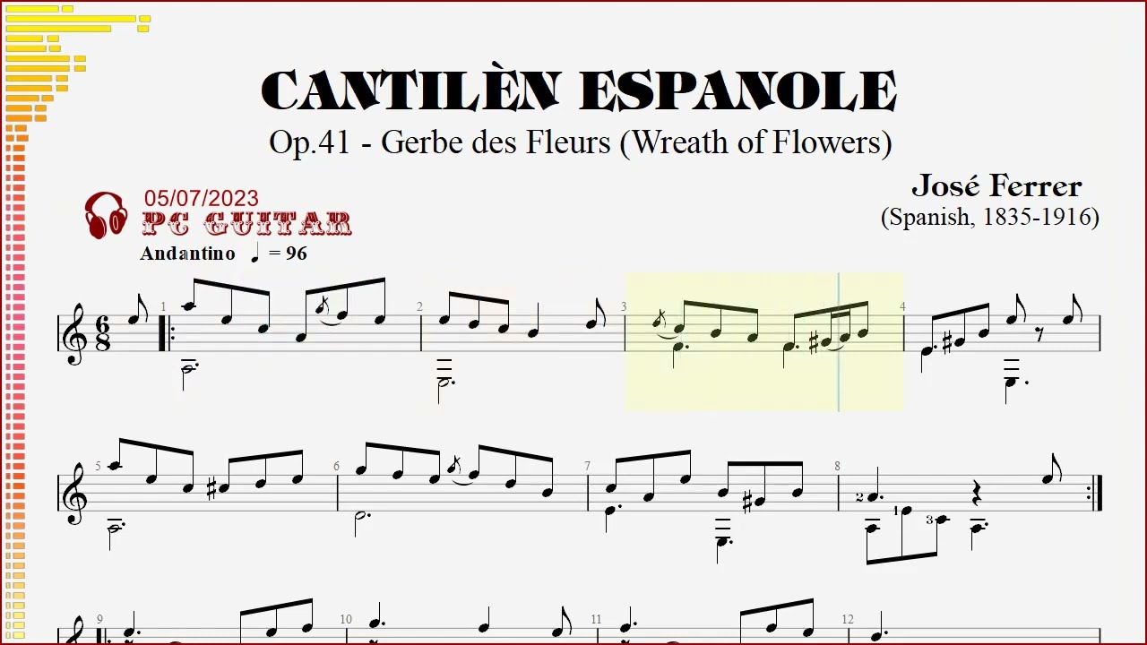 Ferrer, Op.41 Nº1 Cantilène Espagnole,  guitar