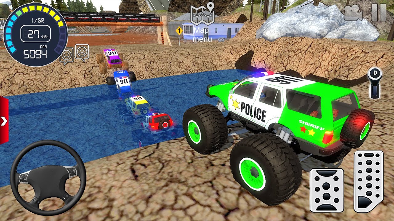 Impossible Monster Truck Mega Ramp Driving #3 - Police Car Extreme Stunts - Android Gameplay [FHD]