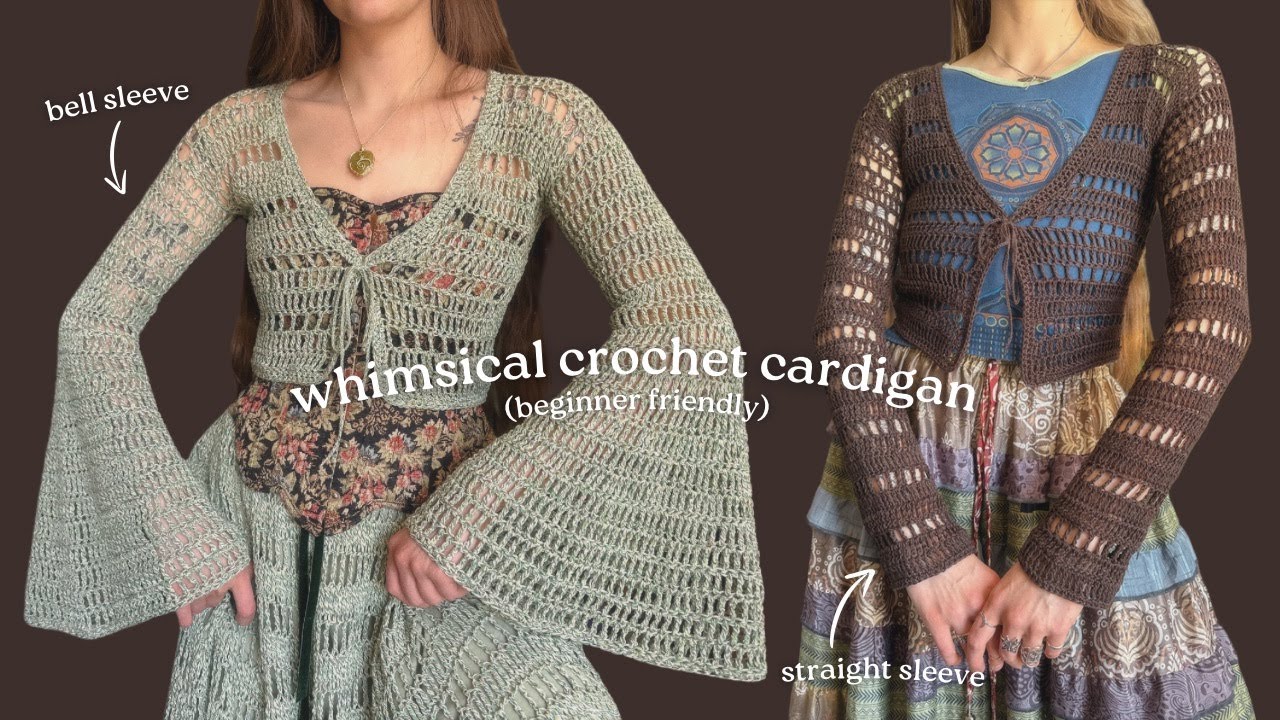 whimsical bell sleeve cardigan 🧚🏼💫✨ | beginner friendly, summer crochet tops tutorial
