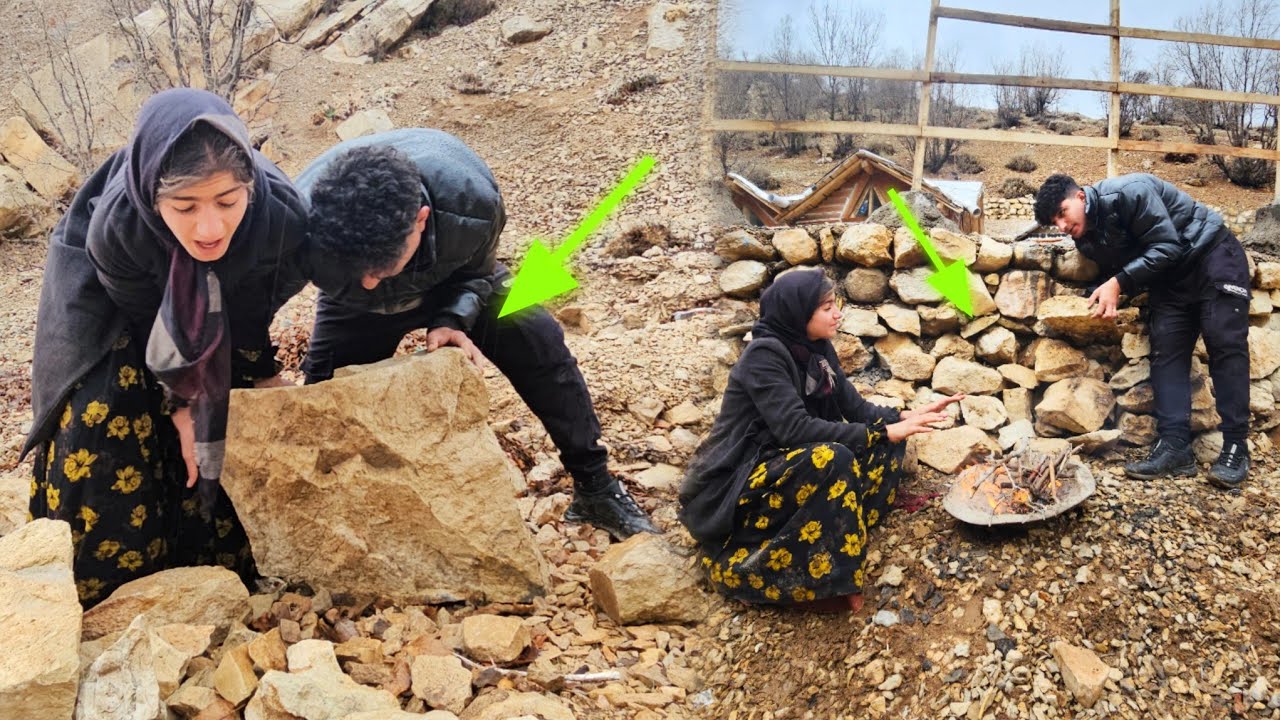 Brave Nomadic Mother and Family vs Rain and Storm | Mountain Survival