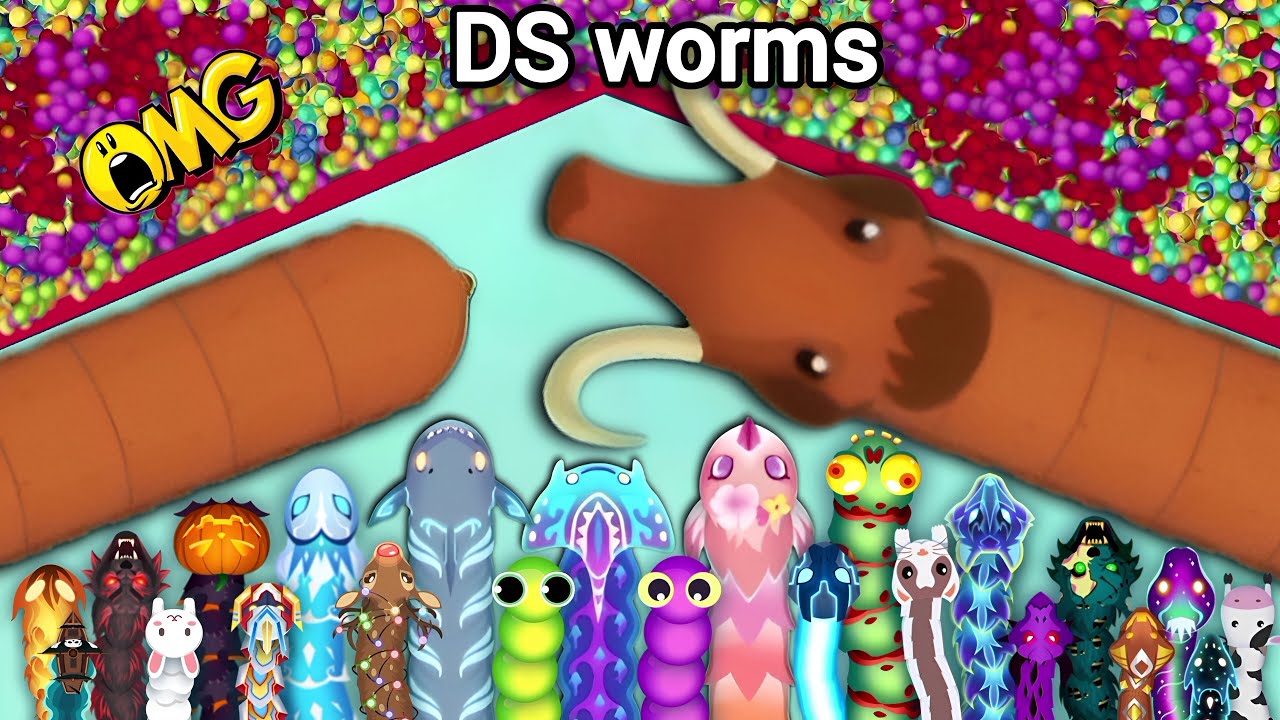 Epic Snake io gameplay🐍Wooly snake skin🐍DS worms biggest delicious 😋 snake killing