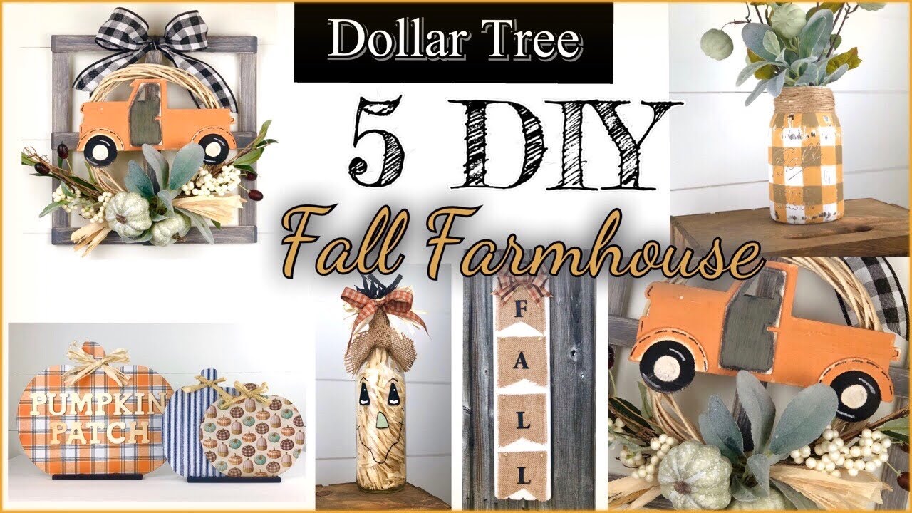 DIY DOLLAR TREE FALL DECOR 2020 | FARMHOUSE RUSTIC  FALL DIY DECOR 🍁