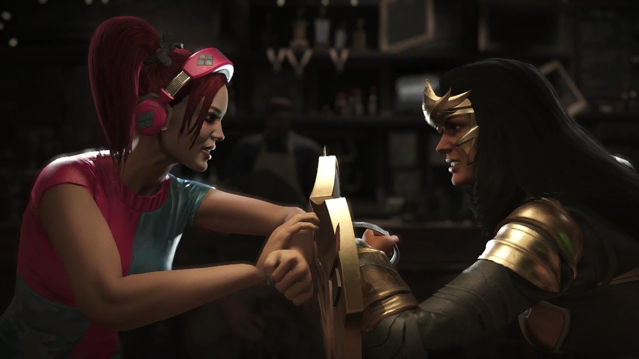 Injustice 2 : Harley Quinn Vs Wonder Woman - All Intro/Outros, Clash Dialogues, Super Moves