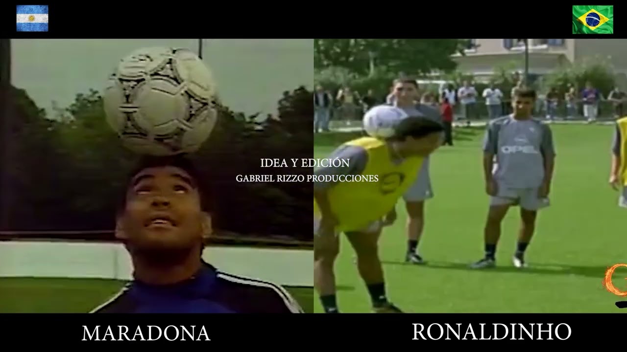 MARADONA - RONALDINHO ( calentamiento )