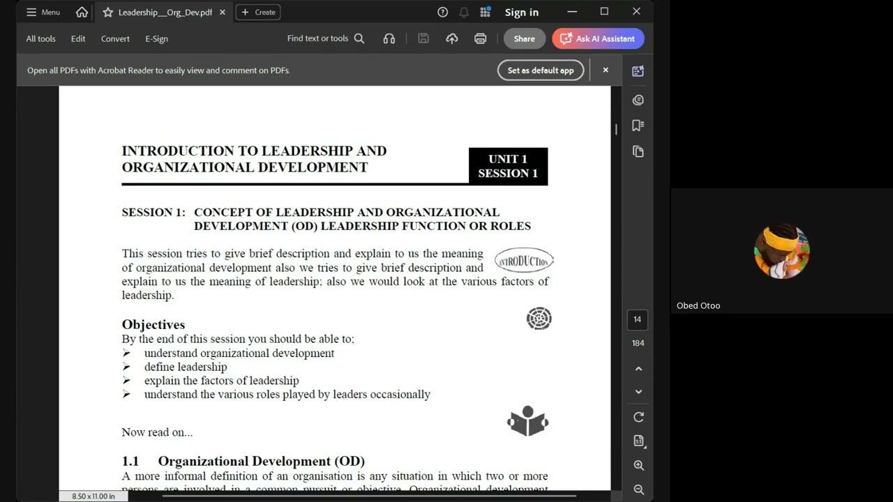 ADM403D  LEADERSHIP AND ORGANISATIONAL DEELOPMENT 2 WEEK 1