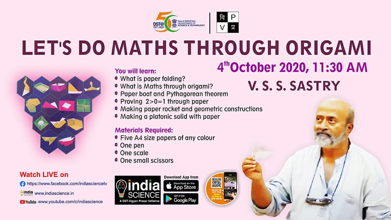Let's Do Maths Through Origami with VSS Sastry