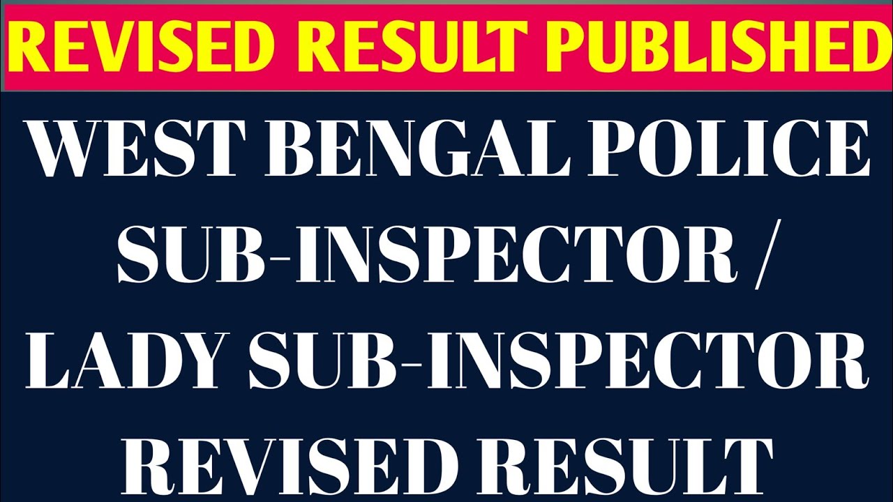 Reveised Result of WBP SI 2020 | revised preliminary result of wbp SI 2020