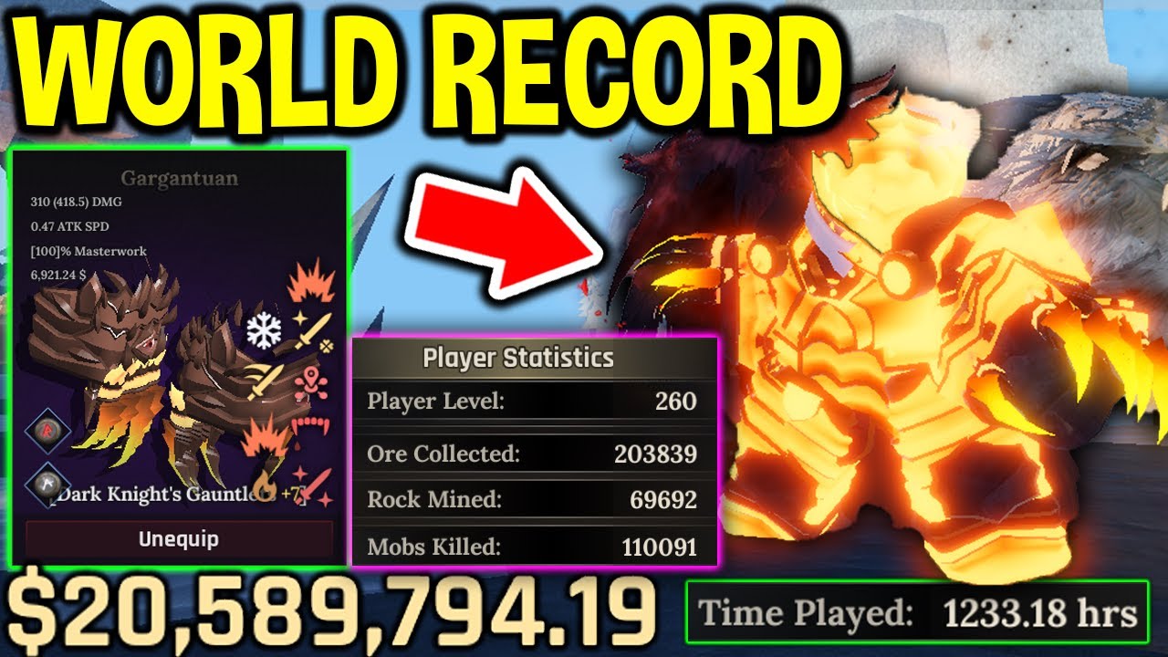 Using WORLD RECORD PLAYER ACCOUNT in The Forge Roblox
