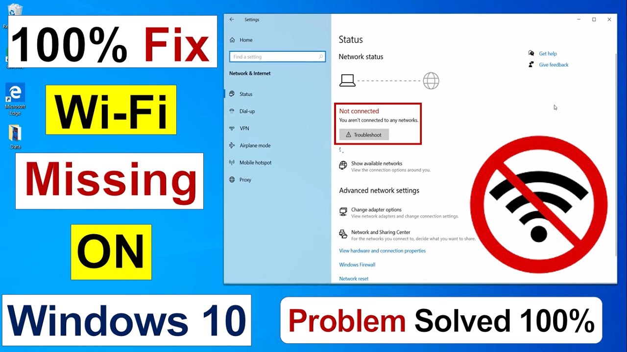 Fix WiFi Not Showing in Settings On Windows 10 | Fix Missing WiFi | 100% Working