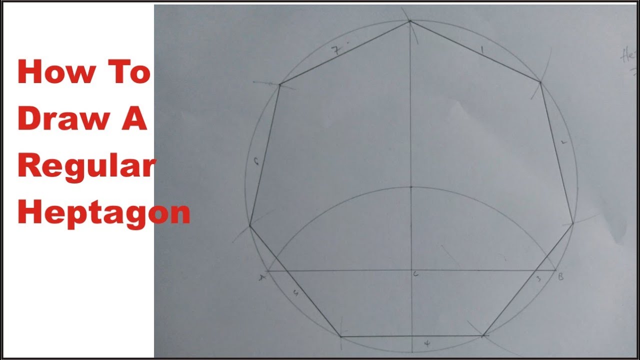How to Draw a Regular HEPTAGON when Given the Length of the Side | How to draw a 7 Sided Polygon
