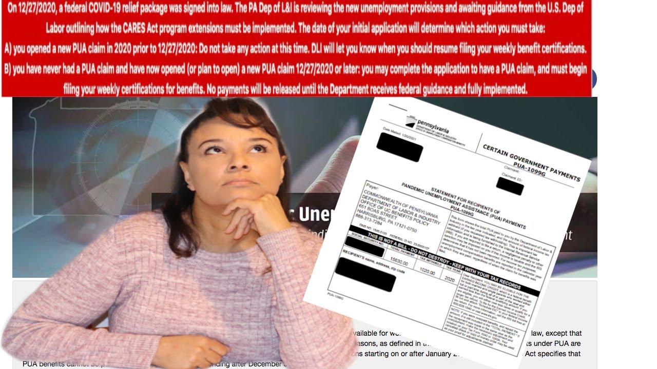 PUA Unemployment Claim In PA. Update PUA-1099G Form