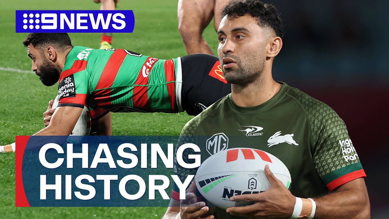 Rabbitoh's star Alex Johnston set to beat 52 year old record | 9 News Australia