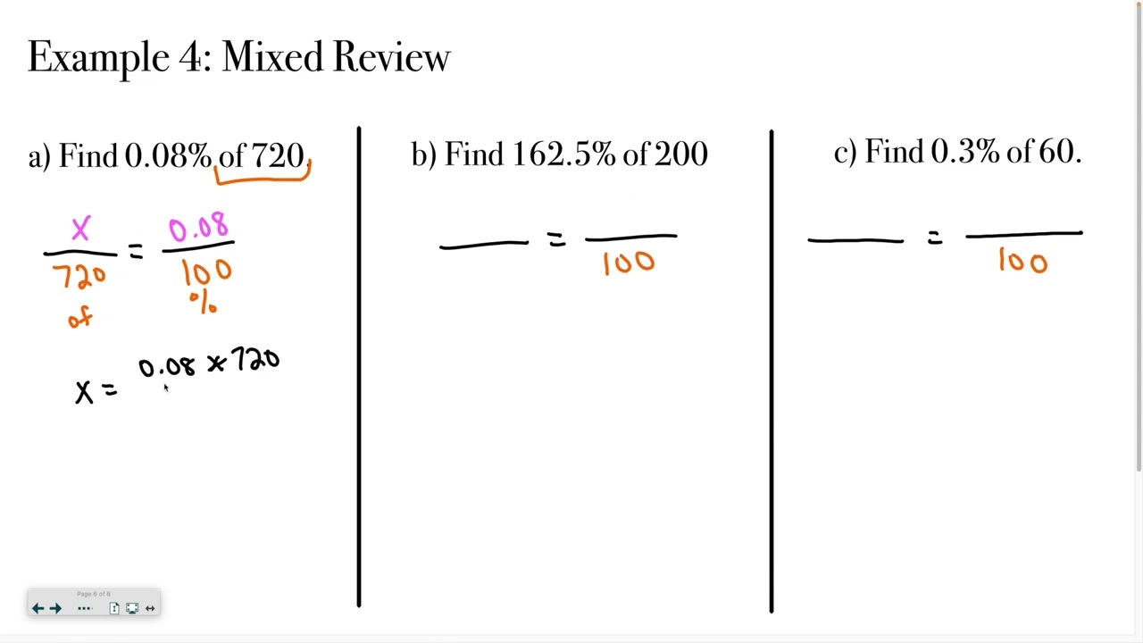 Pre-Algebra 4-1: Analyze Percents of Numbers
