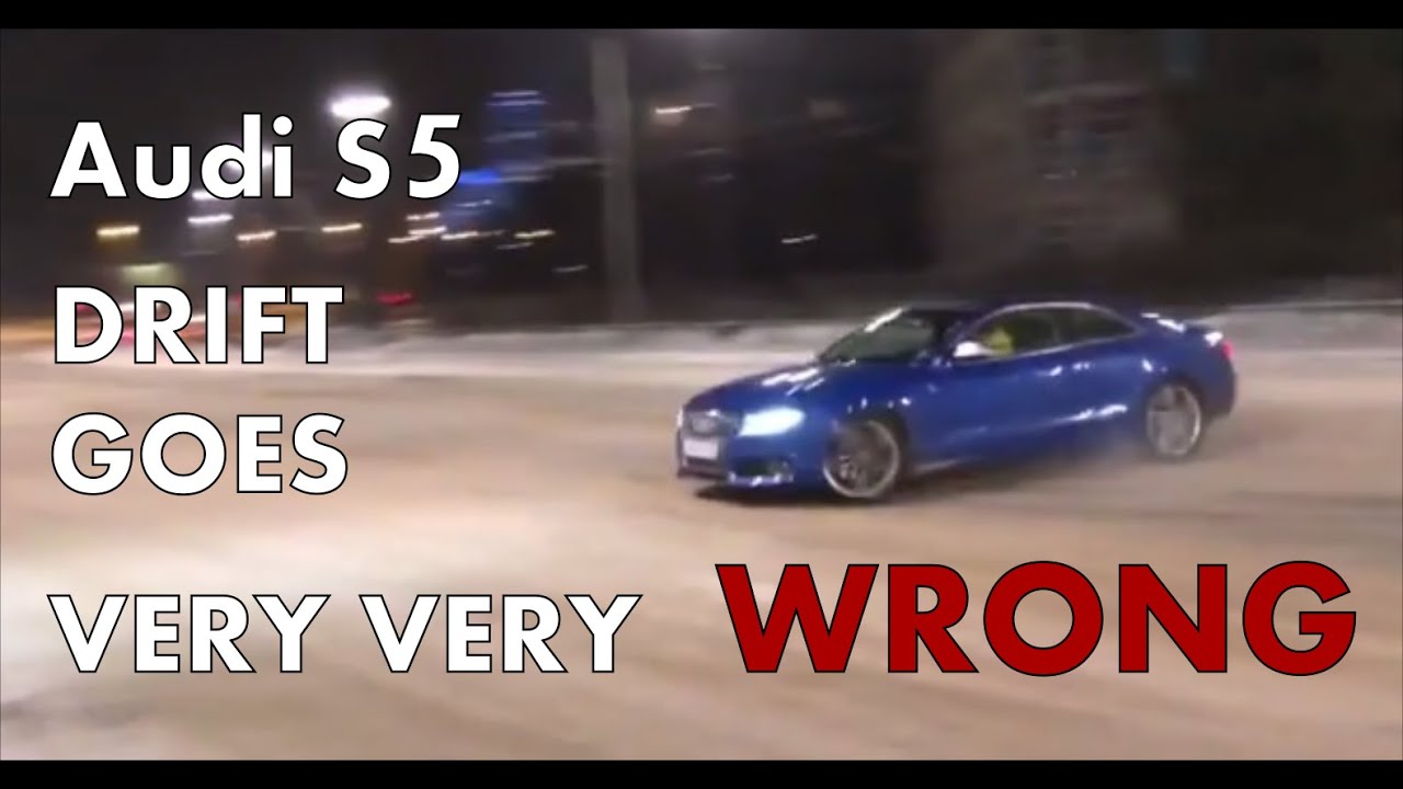 Audi S5 drift goes wrong