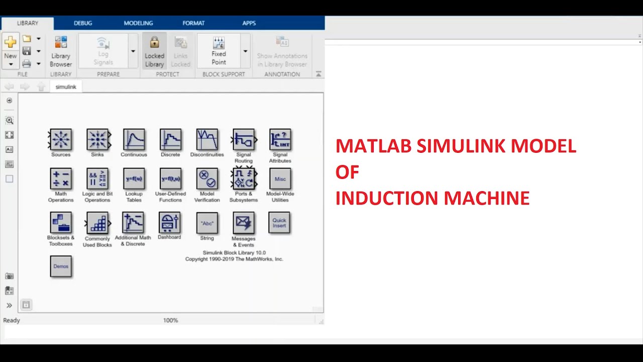 Induction Machine Simulation Model in MATLAB Simulink using commonly used blocks
