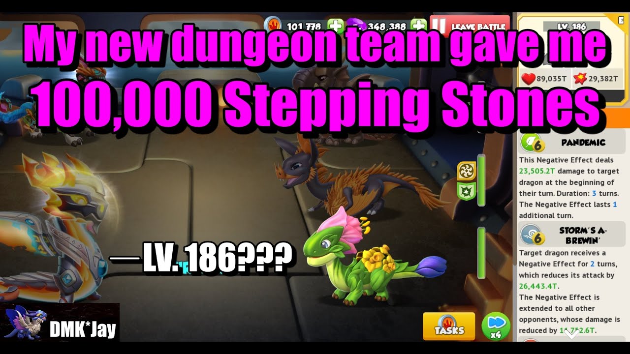 My New Dungeon Team Gives Me 100,000 Stepping Stones  - Dragon Mania Legends - (DMK*Jay) 드래곤 매니아 레전드