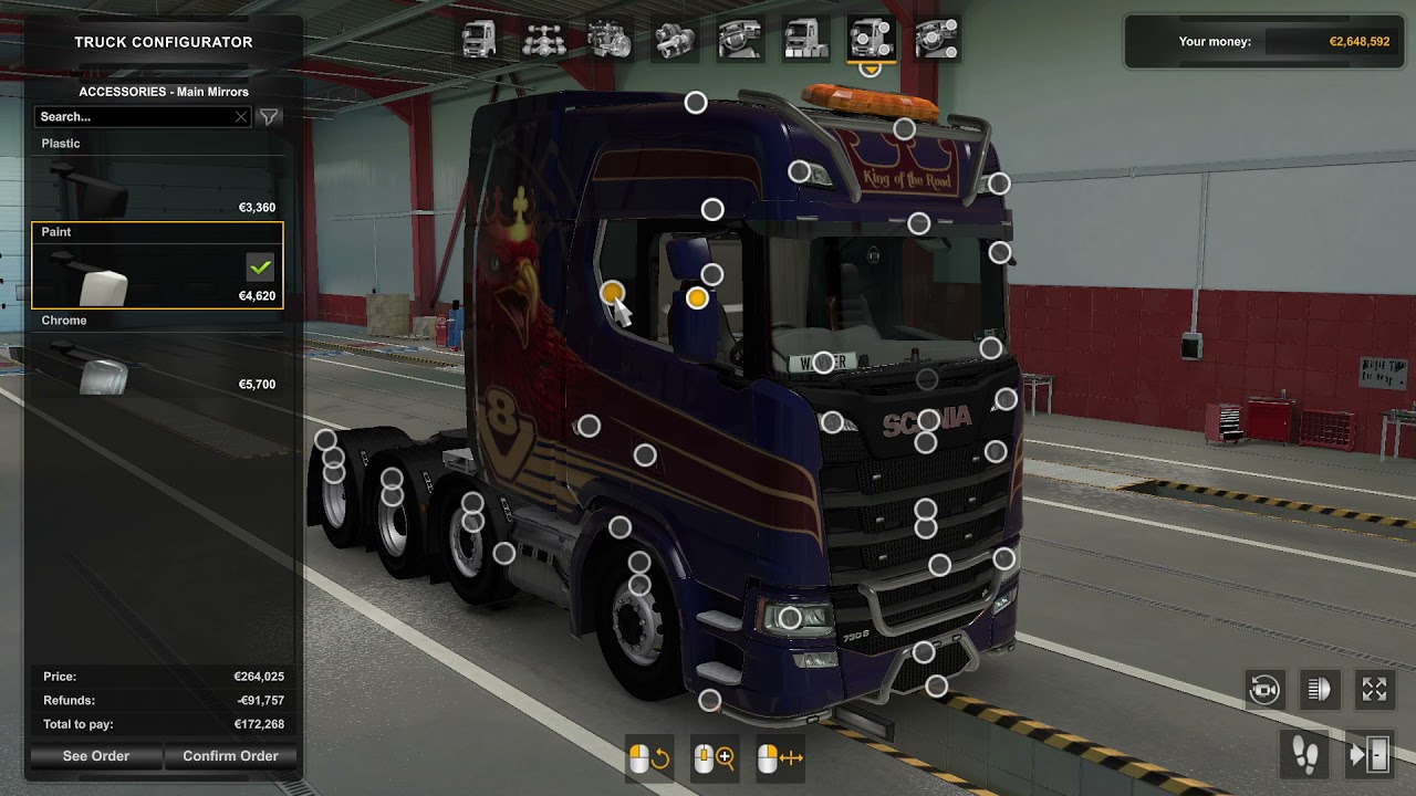Euro Truck Simulator 2 (ETS2) - Modification Scania 8x4/4 midlift Chassis for heavy duty cargo