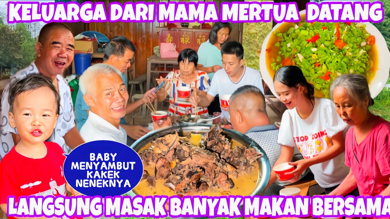 PARA SAUDARA MAMA MERTUA DATANG DARI DESA SEBELAH,BAHAGIA KUMPUL KELUARGA BERMAIN DAN MAKAN BERSAMA