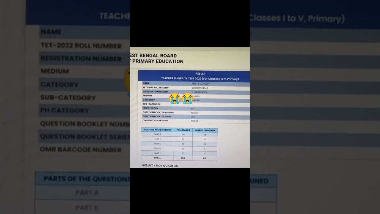 west bengal tet result #tet very sad moment #wbtet