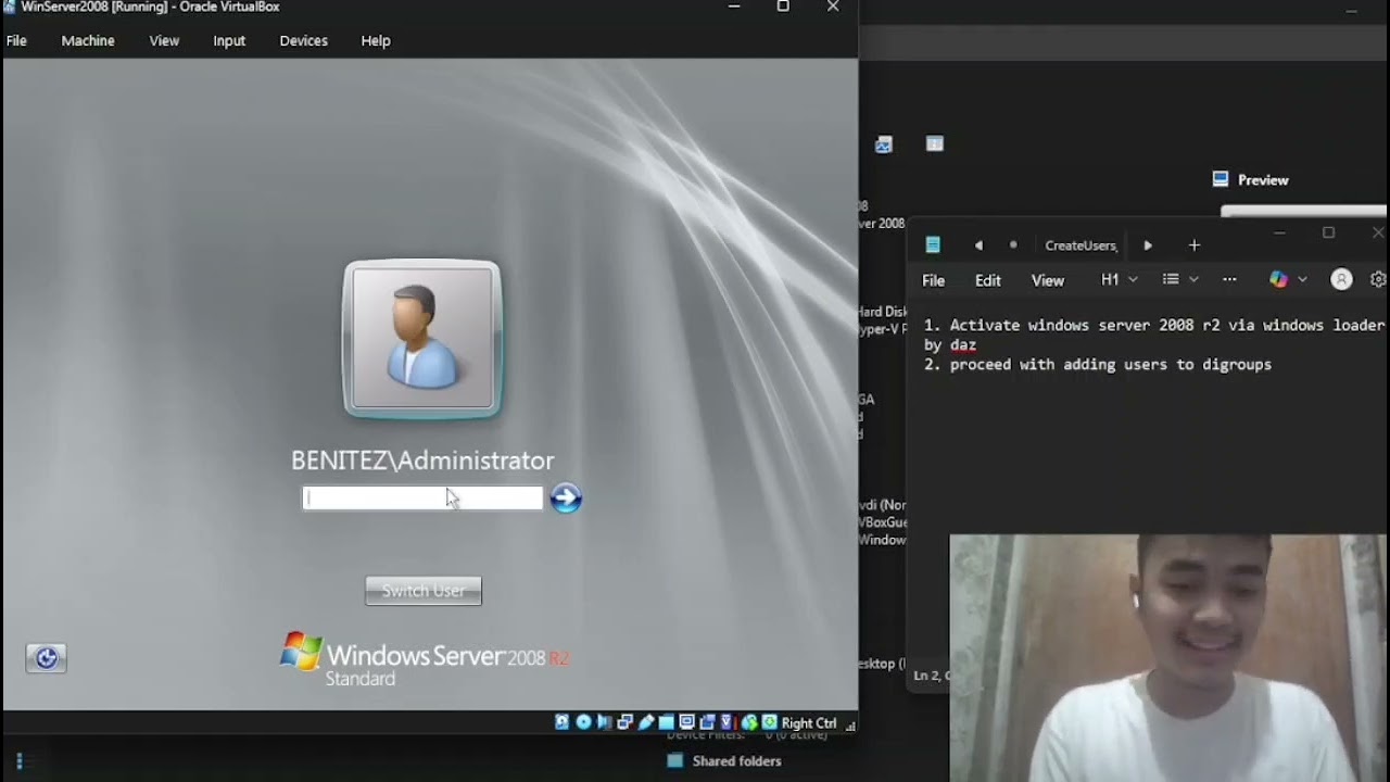 Windows 2008-R2 Server Installation with Product Key and Adding Multiple Users (w/group) PART 1