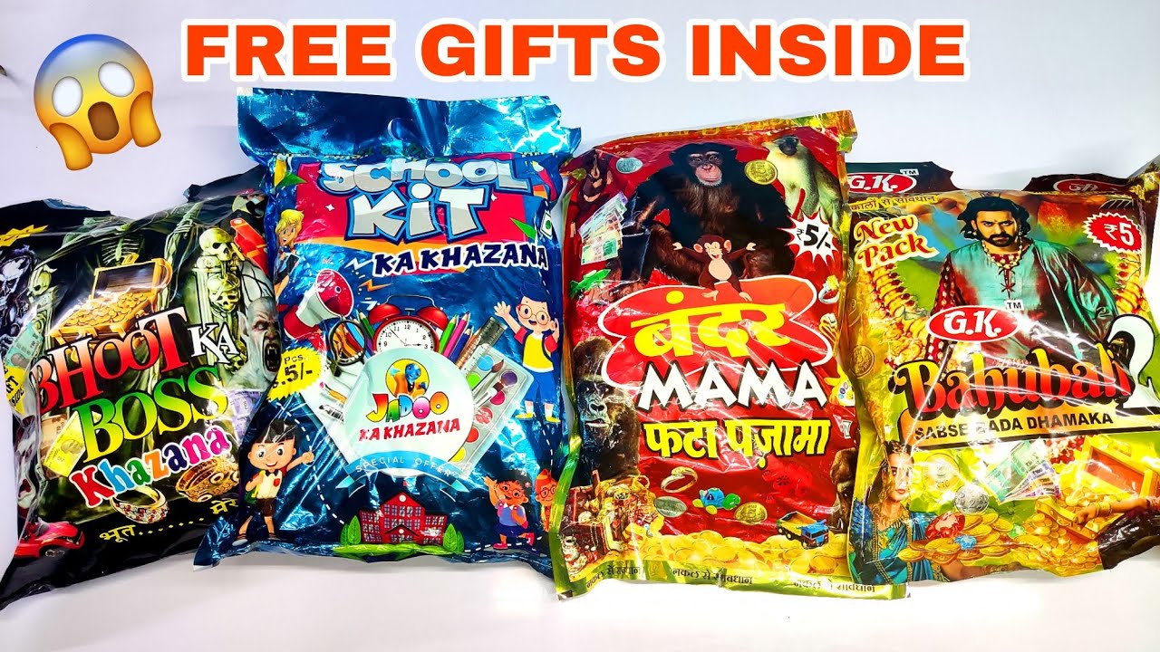 Opening School Kit Surprise Box Vs Bandar Mama Vs Bahubali Khazana, Bhoot Ka Khazana - Free Gifts 😱😍