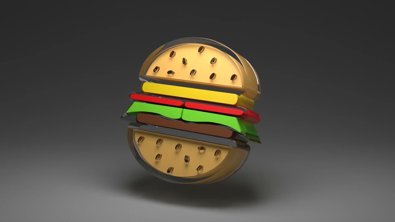 Blender animation. Burger advert