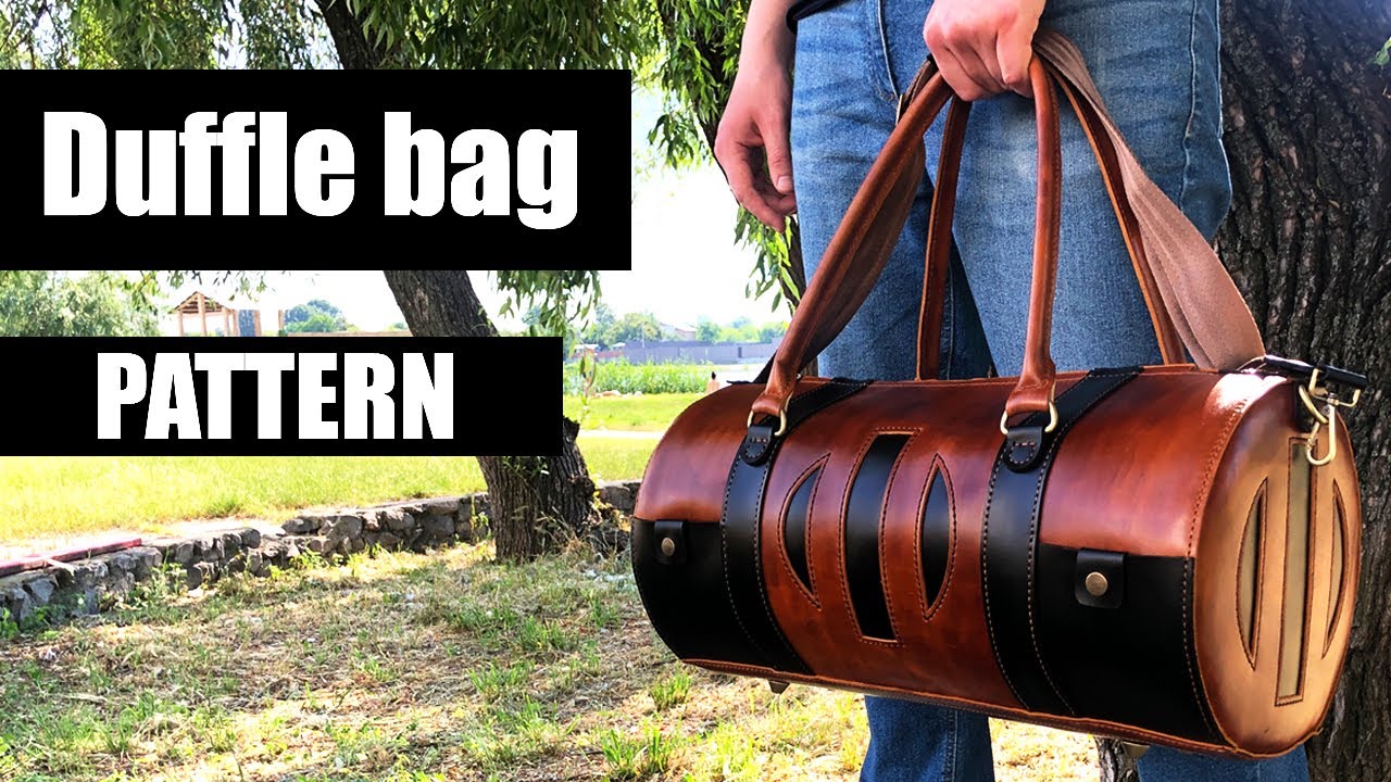 Making leather bag. Duffle bag making with PDF pattern