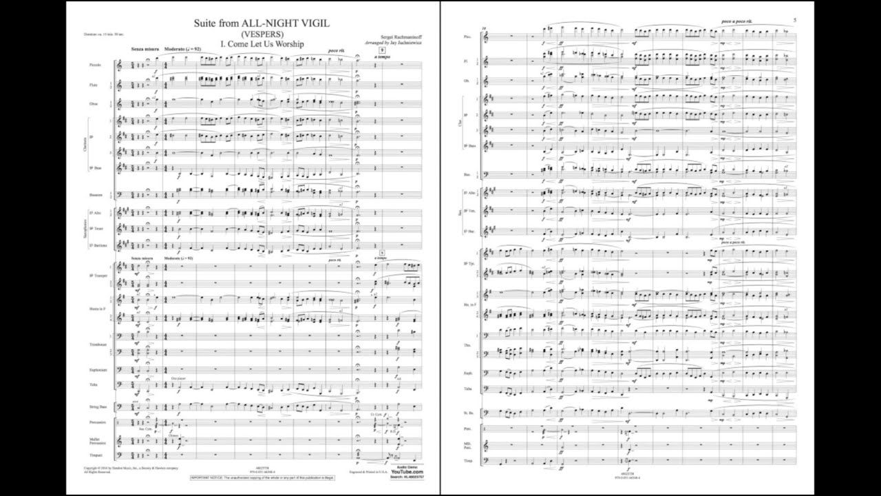 Suite from All-Night Vigil (Vespers) by Rachmaninoff/arr. Juchniewicz