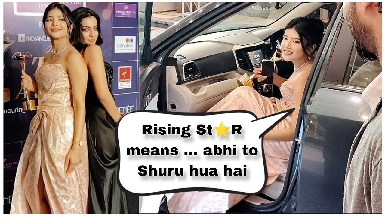 EXCLUSIVE EXIT : Best Rising ⭐ of The Year Samridhi Shukla & Rohit Purohit at Indian Telly Awards .