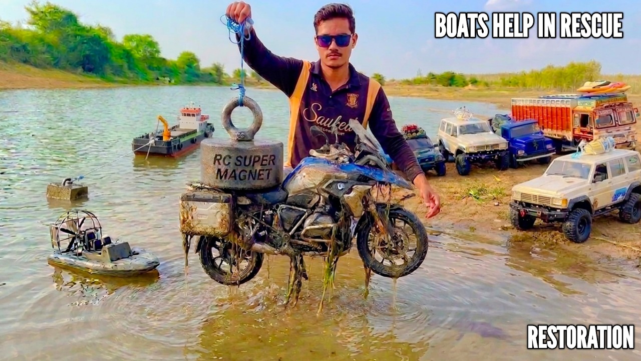 RC Boats Rescue Drowned RC Car from Lake Magnet &ndash; Chatpat toy tv