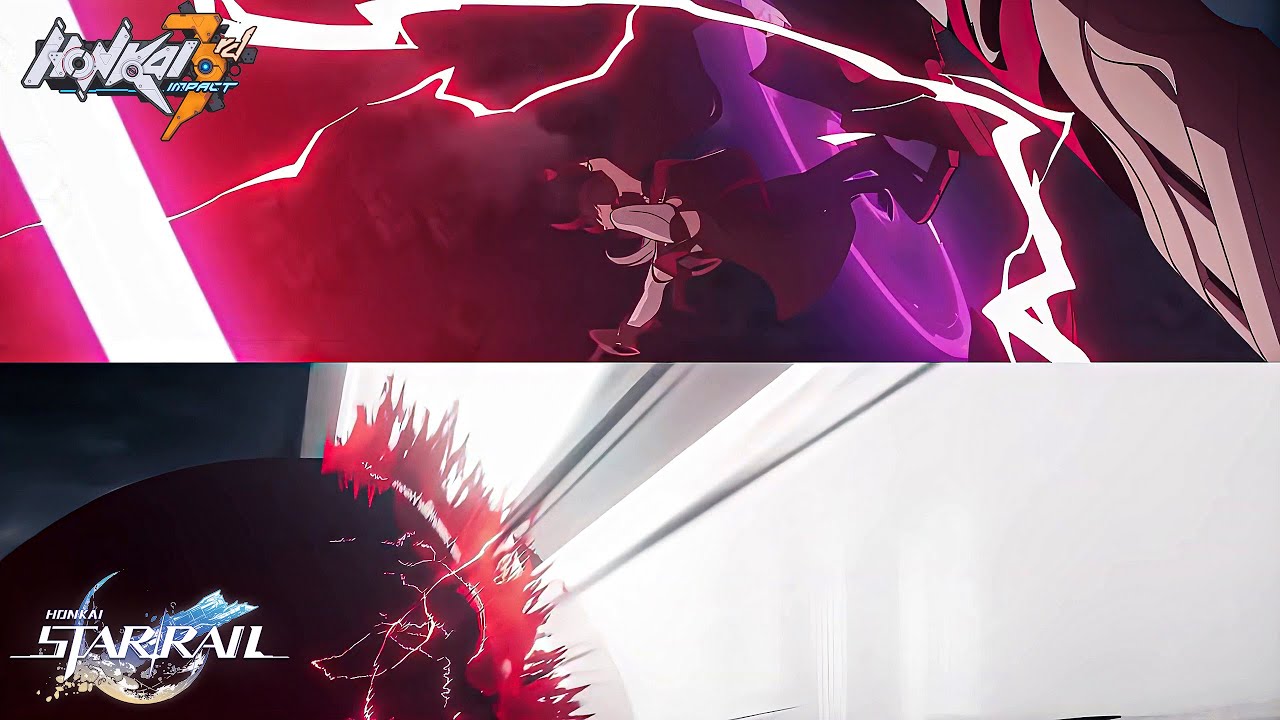 Acheron and Raiden Mei Parallel Thunder slash!