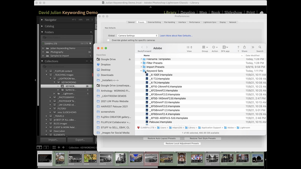 Import Keyword SETS presets into Lightroom Classic DEMO