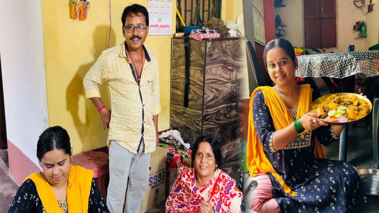 বৃষ্টির দিনে স্পেশাল চিকেন বিরিয়ানি রান্না করে খাওয়া দাওয়া//