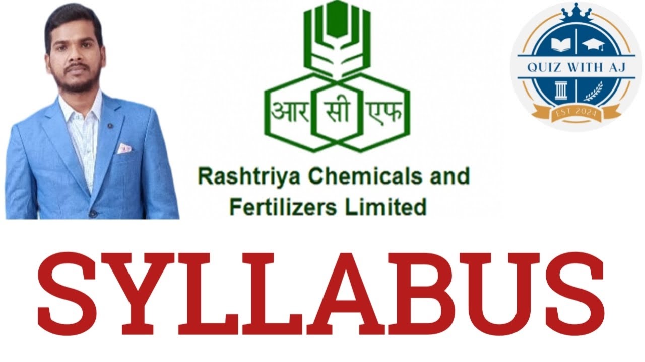RCFL Syllabus || Diploma || Chemical || Chemistry 