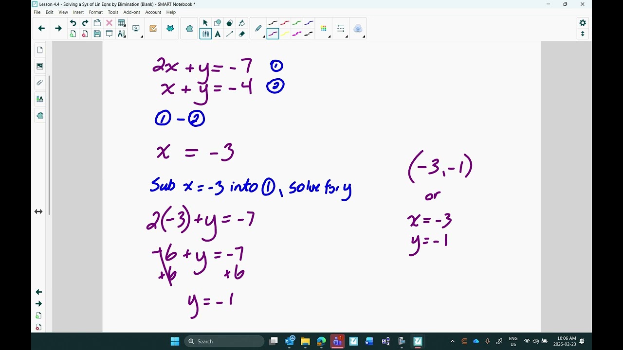 Lesson 4.4: Solving a System of Linear Equations by Elimination (Video Lesson)