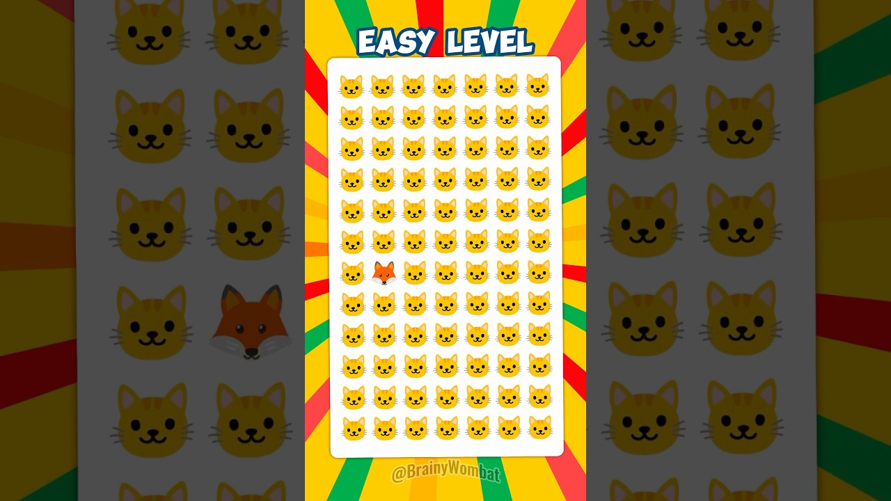 🔍🤯 Spot the Odd Cat Emoji! 🧐🧠 Fun Emoji Quiz Challenge 🎉✨ #challenge #quiz
