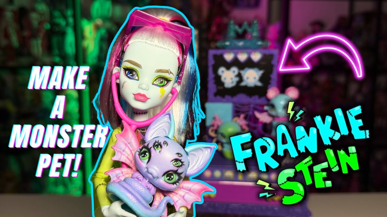 Monster High Make-A-Monster-Pet Playset + Frankie Stein doll Unboxing + Review!