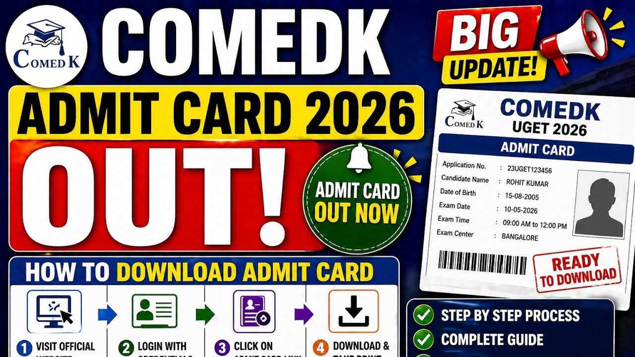 How To Download COMEDK AdmitCard 2026 Live Check COMEDK UGET AdmitCard 2026/COMEDK 2026 Hall Ticket