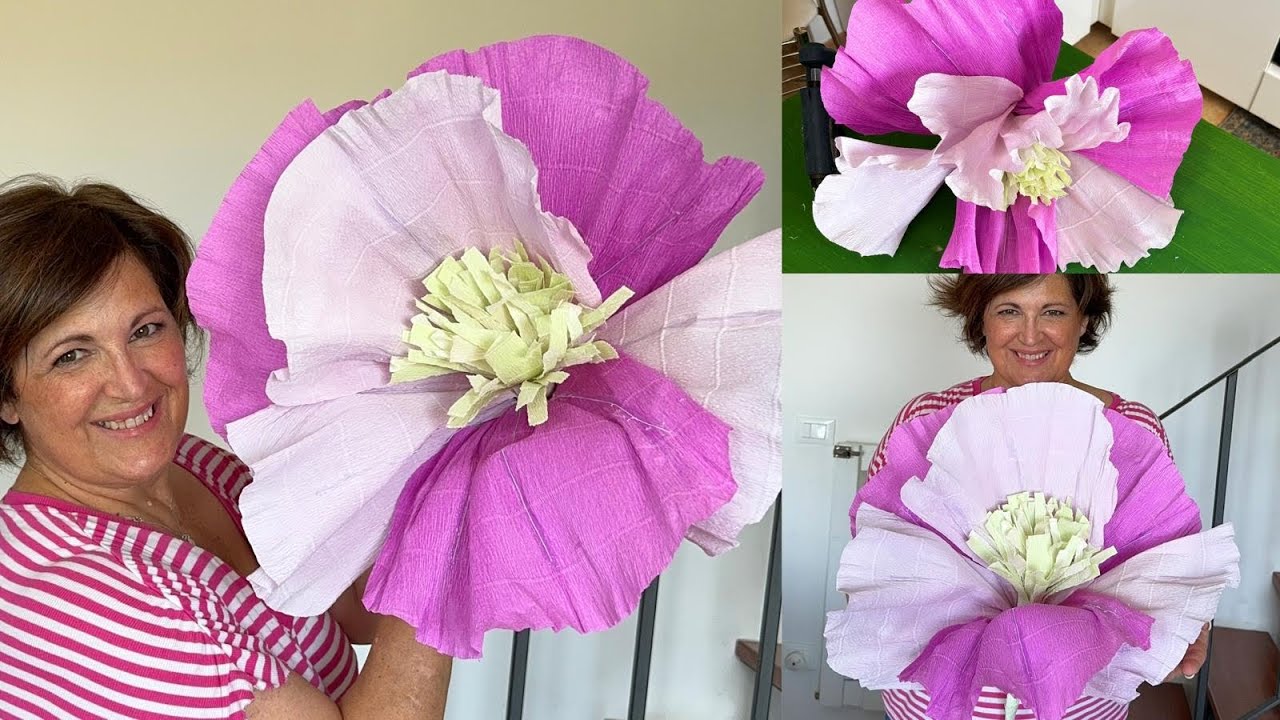 Tutorial fiore  GIGANTE con carta crespa!