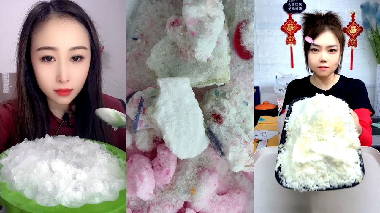 ASMR WHITE ICE EATING / FREEZER FROST EAT 