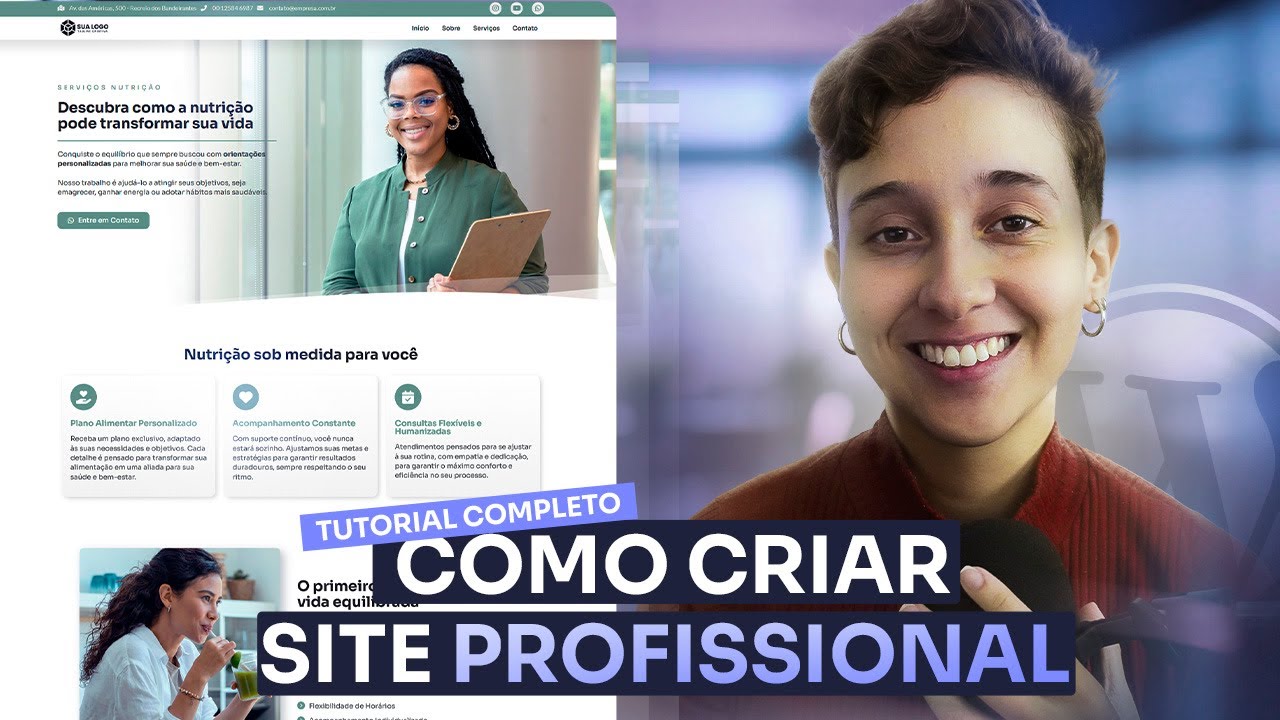 Como criar Site Profissional para Serviços de Nutricionista | Tutorial para Iniciantes