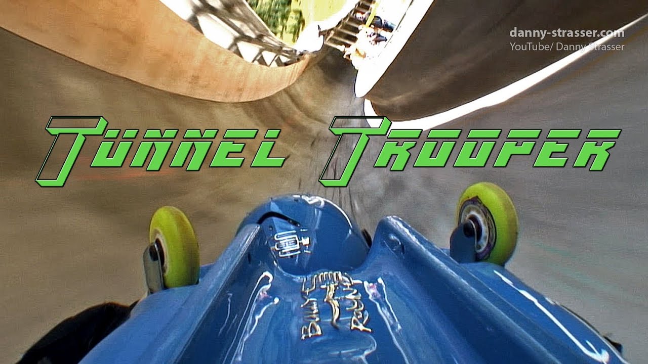 Rollerman shooting down olympic bobsled tracks at 100 kph!