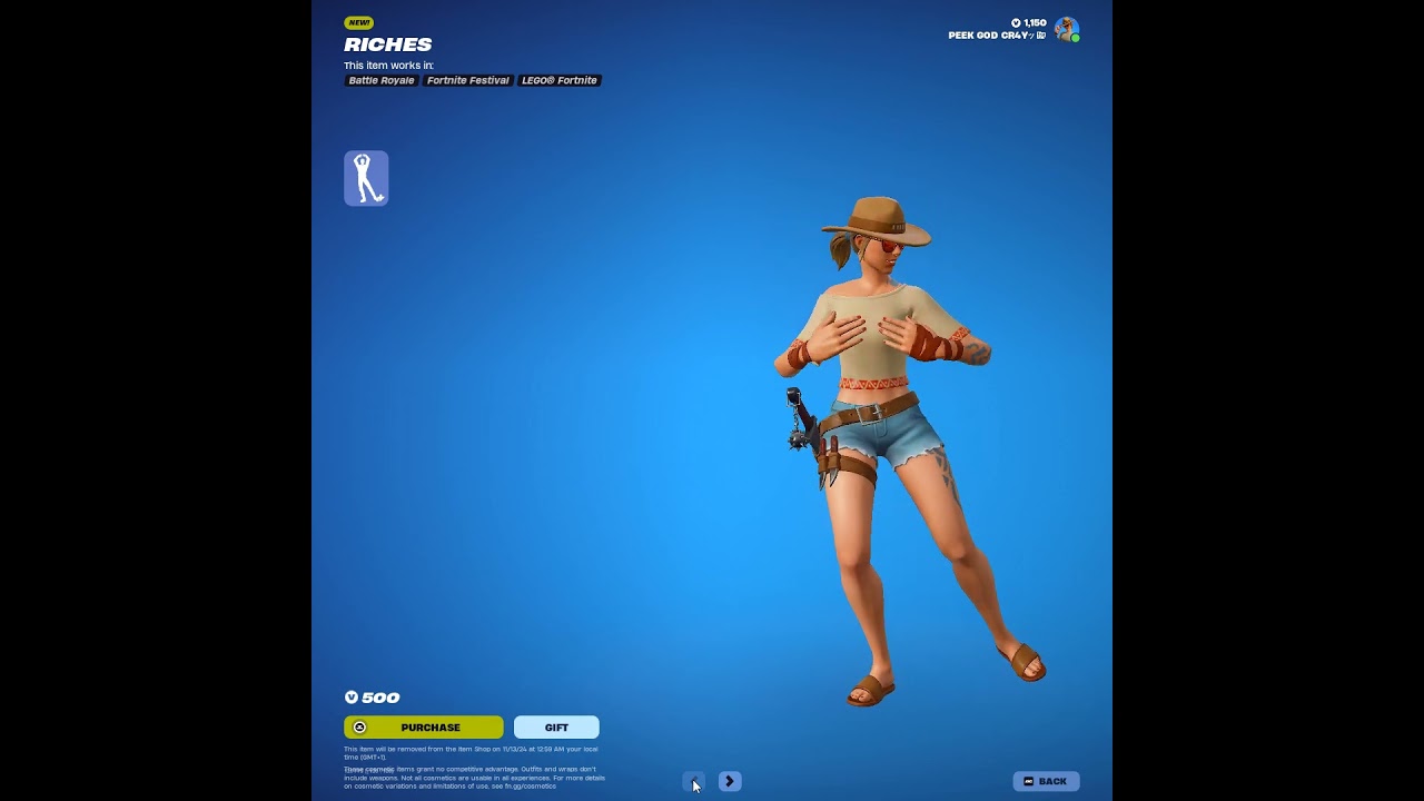 NEW Riches: Million Dollar Baby ICON SERIES EMOTE