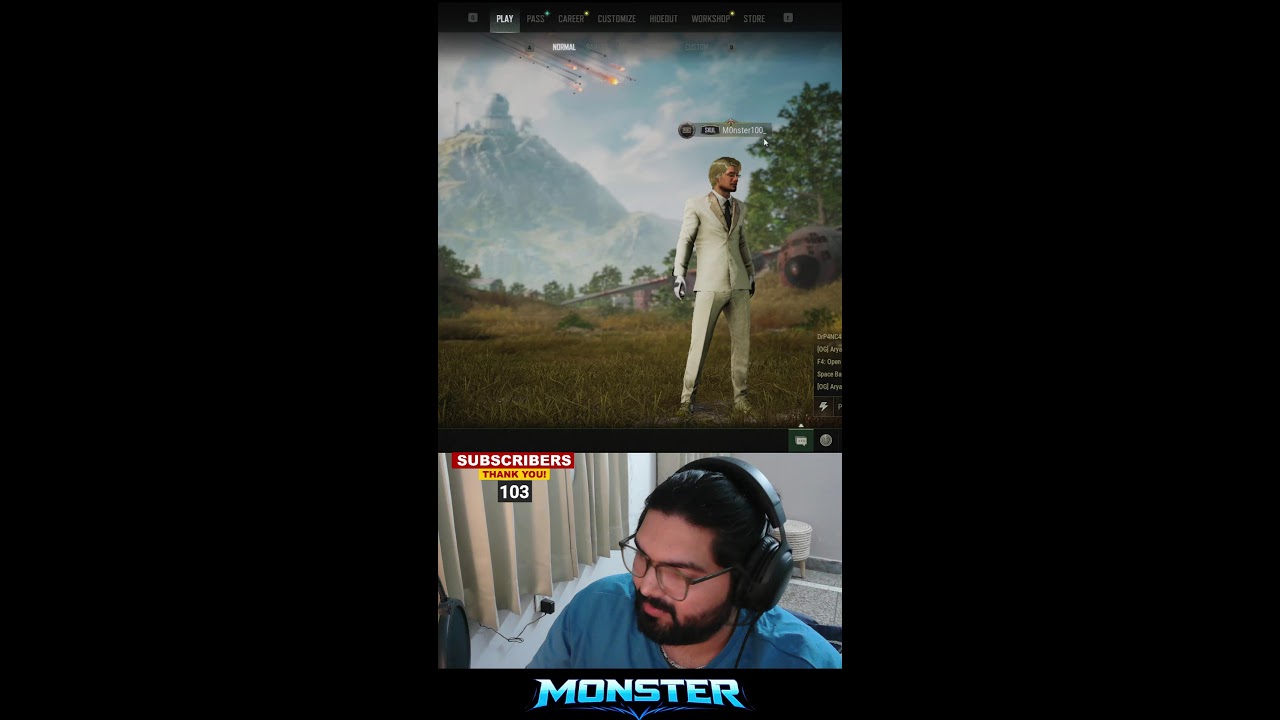 M0nster live hai #pubg #pubgpc #pubgpclive #gaming #livestream #live #streamer #youtubeshorts #bgmi